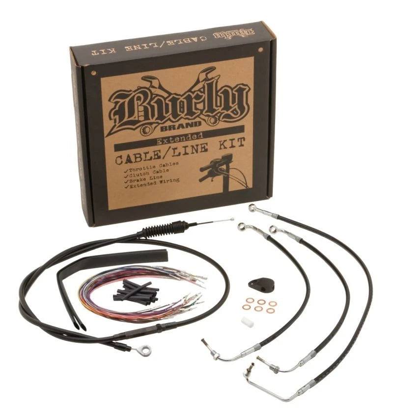 Burly Brand Handlebar Control Kit 14in Gorilla Black for Harley Davidson