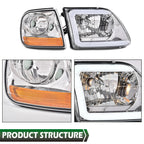 Clear LED DRL Headlights for Ford F150/Expedition (1997–2003)