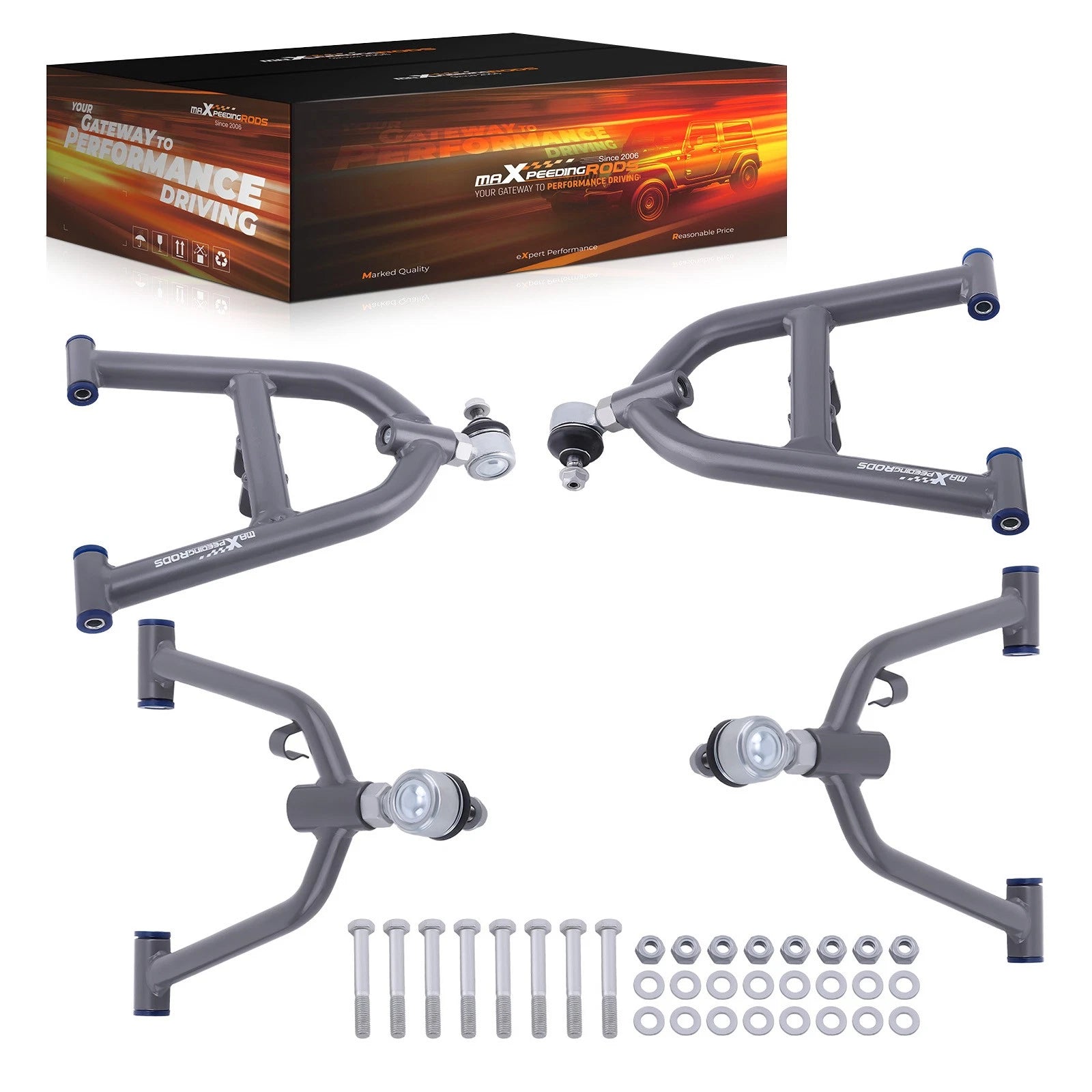 Set of 4 Front Upper Lower A-Arms for Yamaha Warrior 350 (1989–2003)