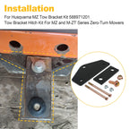 Tow Hitch Kit for Husqvarna MZ M-ZT Zero Turn Mower (588971201) 52" 62"