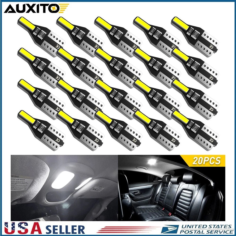 20x AUXITO 194 T10 168 2825 LED Bulb for Interior Number Plate (Canbus)