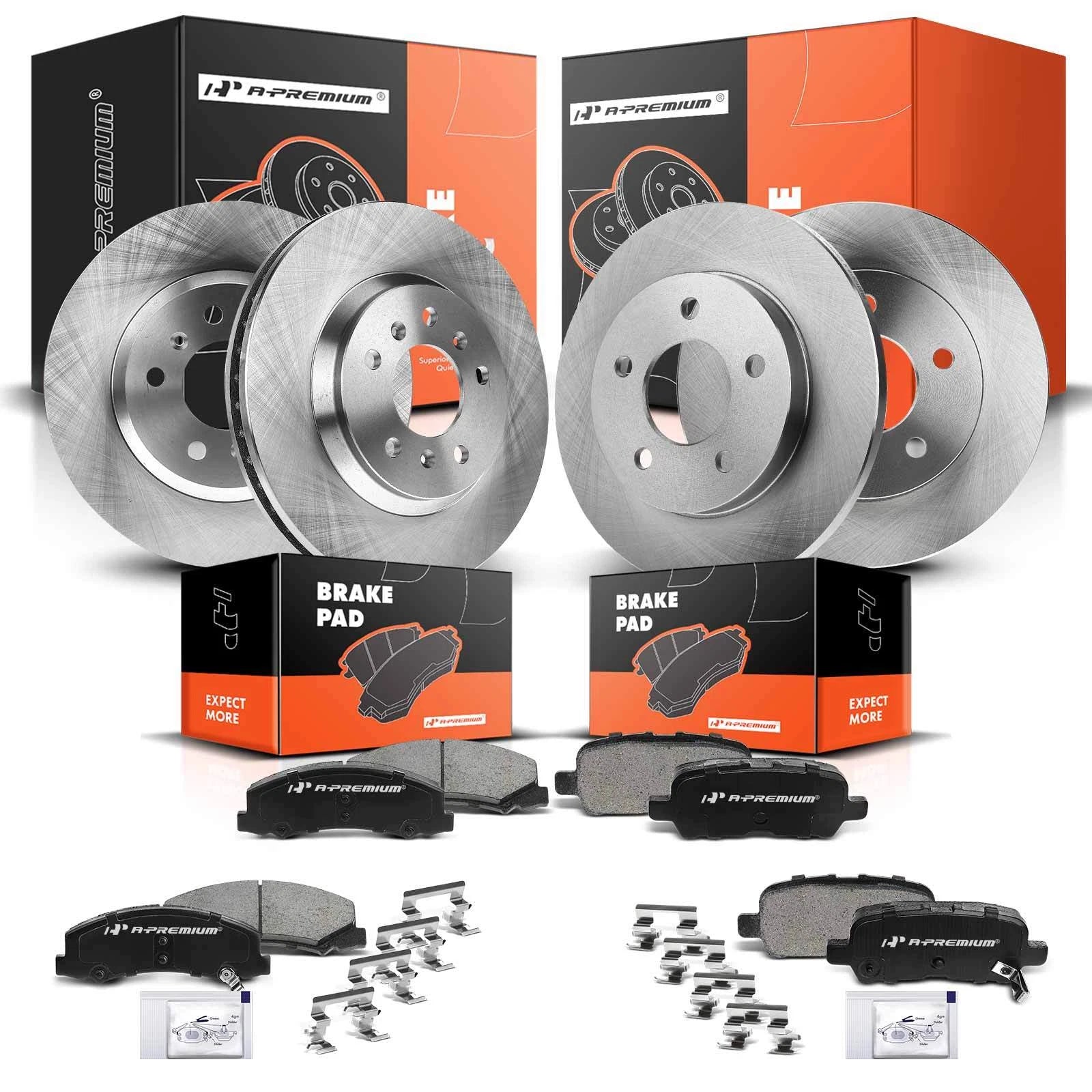 Set of 4 Disc Brake Rotors & Ceramic Pads for Chevy Impala (2011–2013)