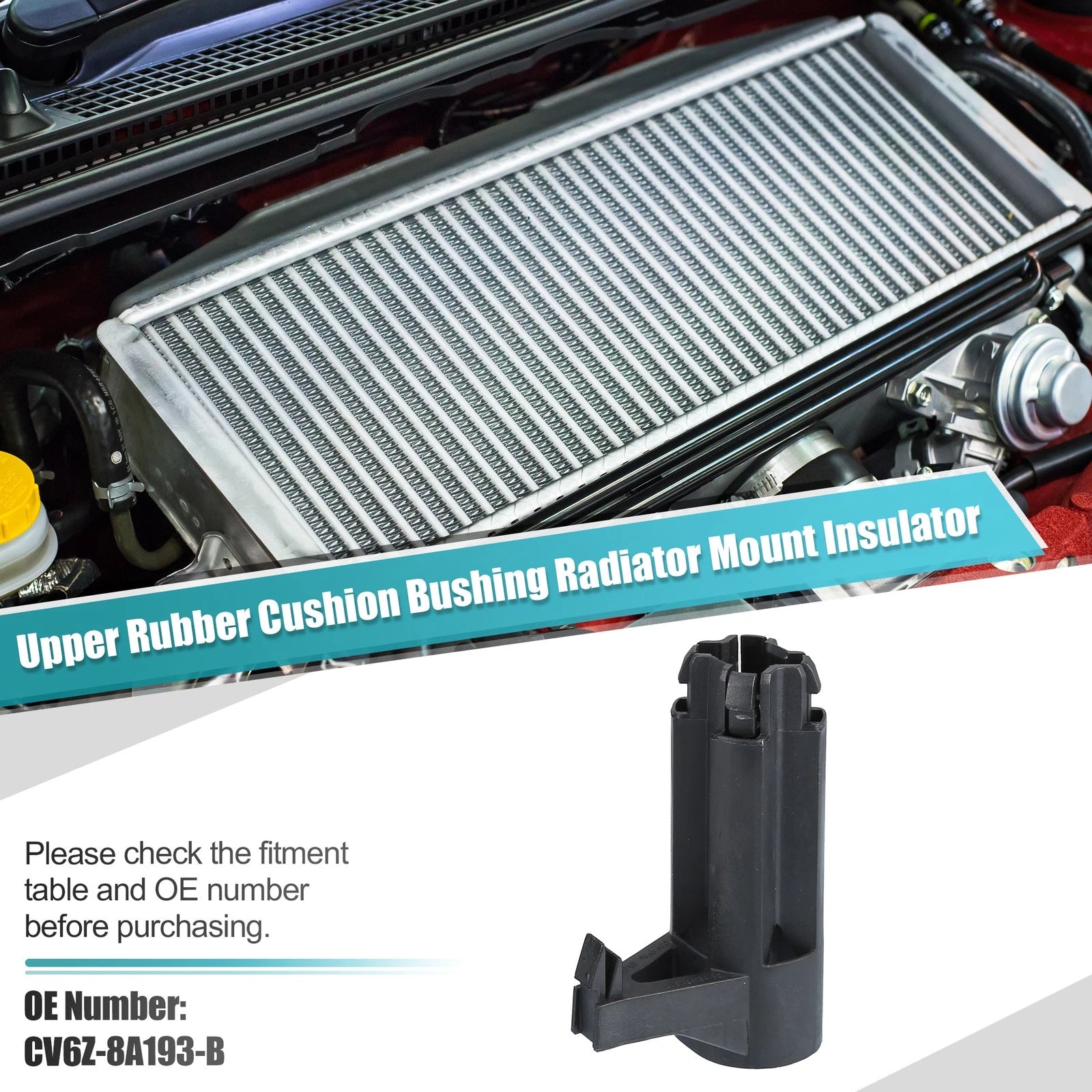 2X Upper Radiator Insulator Mount Bracket for Ford Focus (2012–2018)