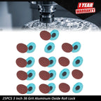 25PCS 3 Inch 36 Grit Sanding Discs for Die Grinder
