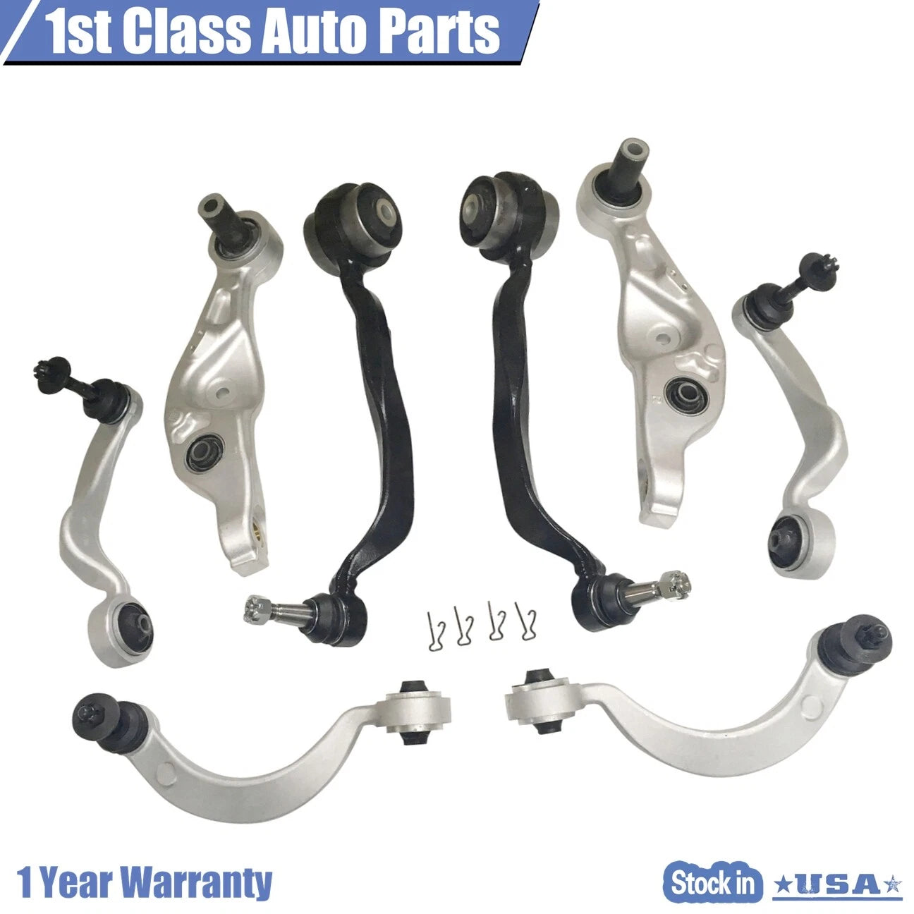 Set of 8 Control Arm Ball Joints for Lexus LS460 (2007-2017) RWD