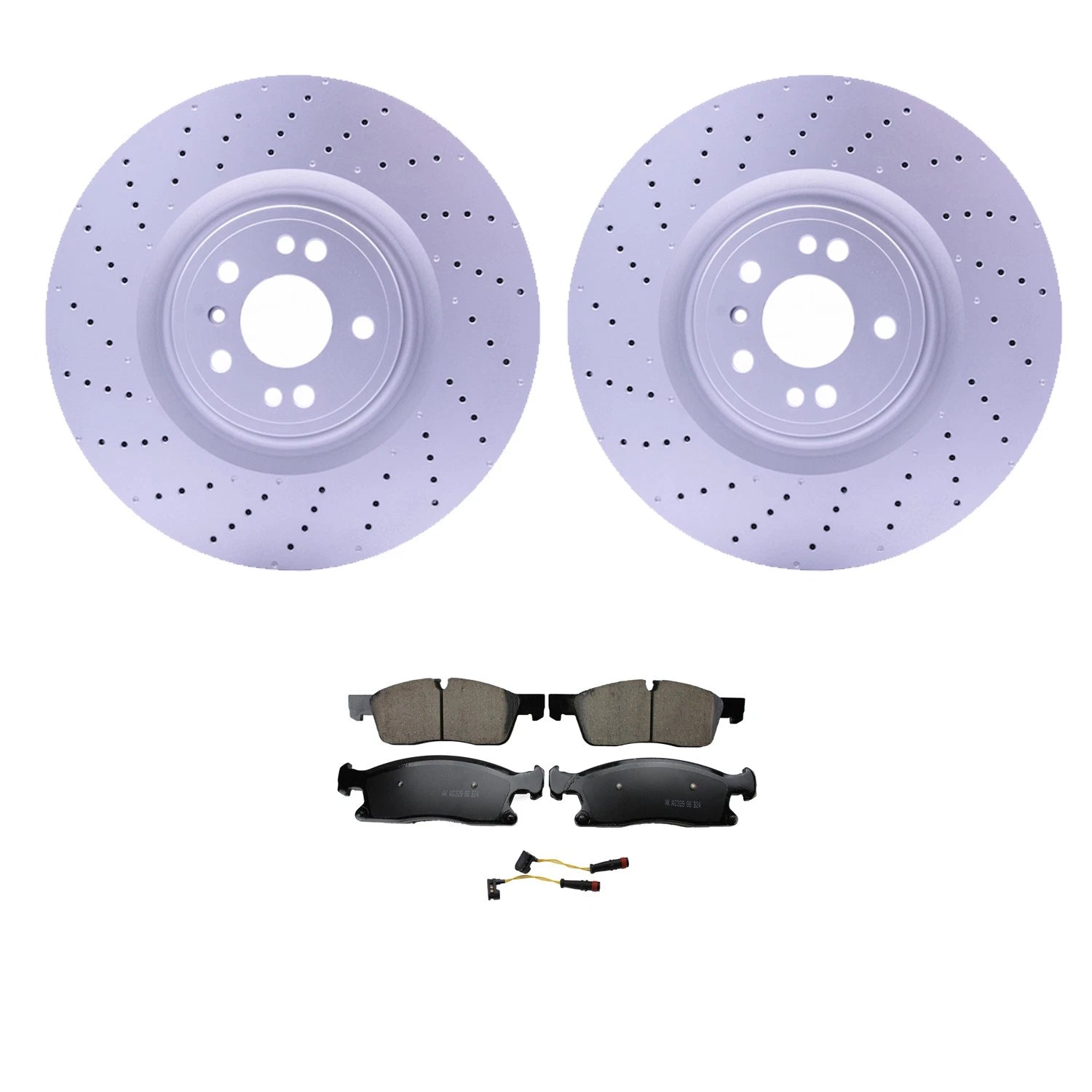 Set of 4 Hella Front Rotors & Akebono EURO Ceramic Brake Pads for X166 GL450 (2014–2016)