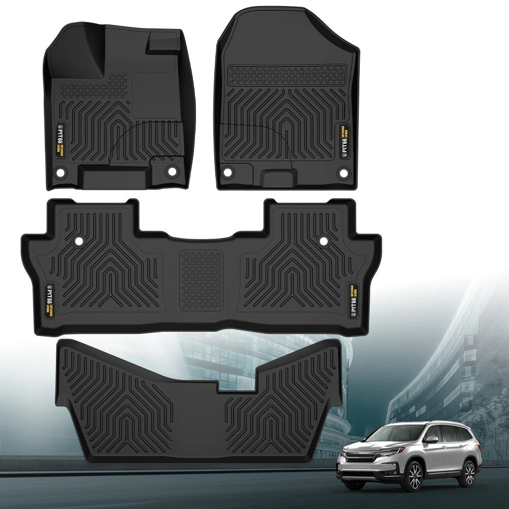 3D Molded TPE Floor Mats for Honda Pilot (2016–2022) All Weather Liners