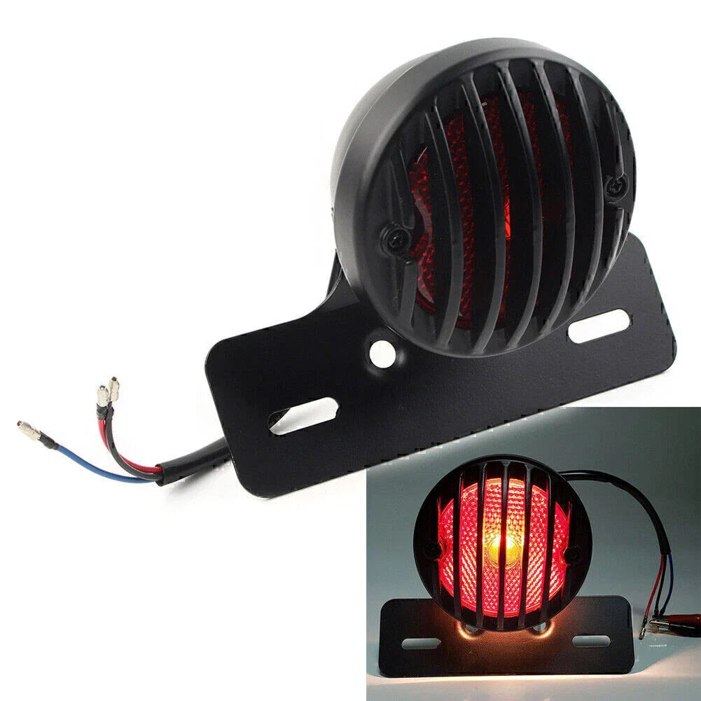Universal Motorcycle Side Mount Tail Light License Plate Bracket for Cafe Racer