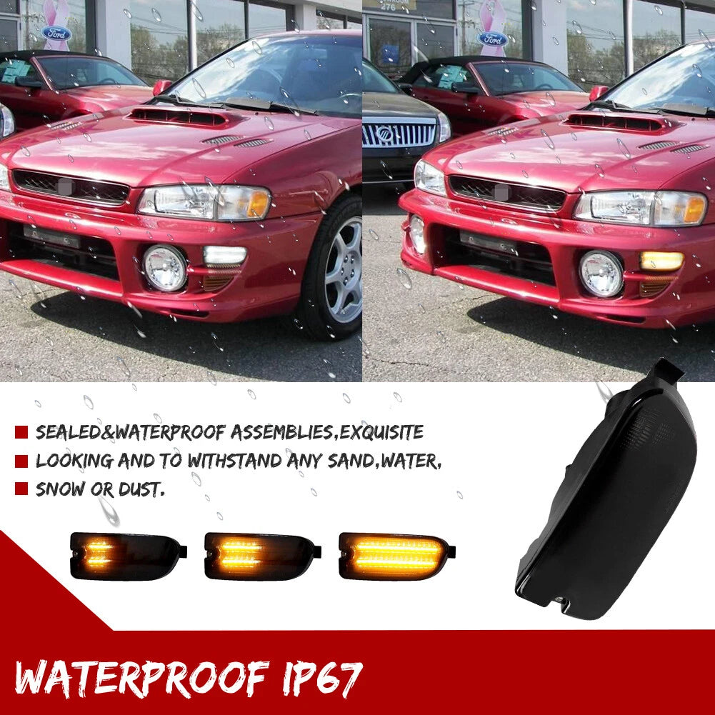 Smoked Front Corner Turn Signal with Amber LED for Subaru Impreza (1999–2001)
