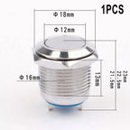 Push Button Switch 18mm for Various Applications (3-220V, Waterproof)