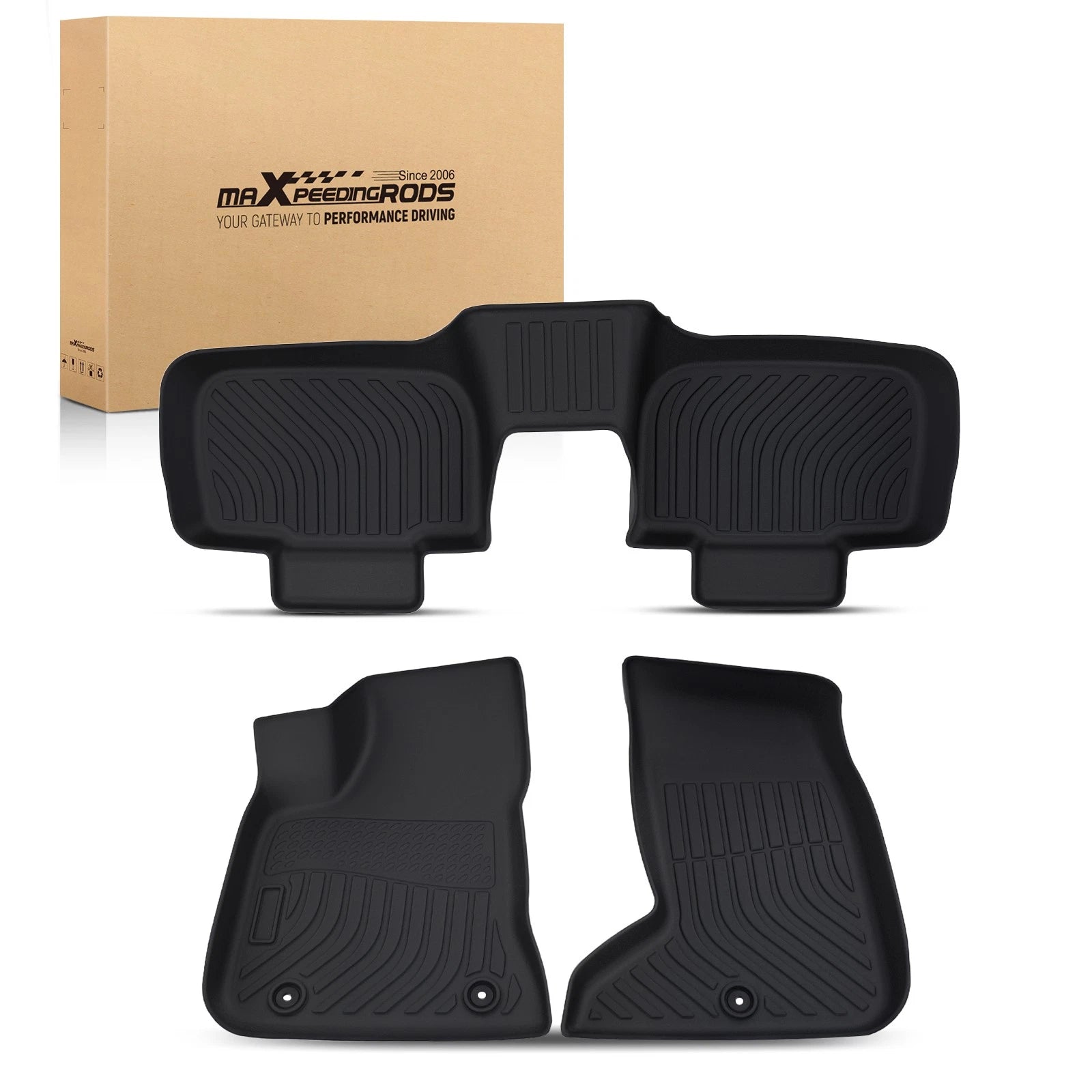 All Weather Floor Mats Set of 4 for Dodge Charger AWD (2011–2023) TPE Black