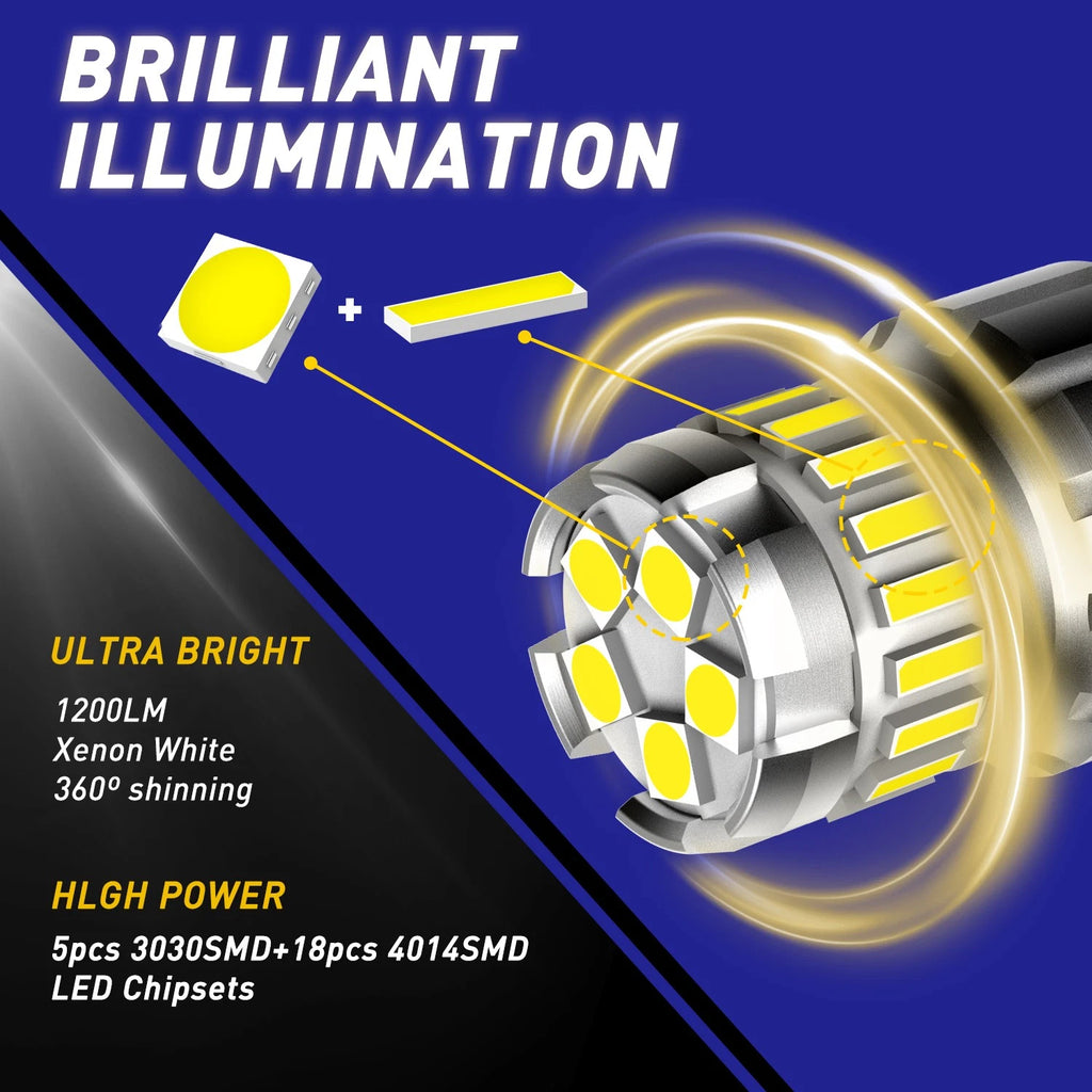 2X 1157 LED Tail Brake Stop Reverse Parking Turn Signal Light Bulb for