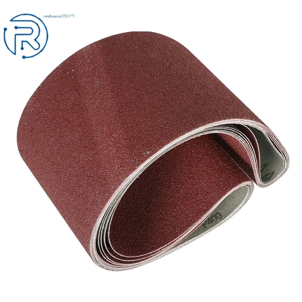 Set of 6 Sanding Belts for Belt Sander (6" × 48", 60-400 Grit)