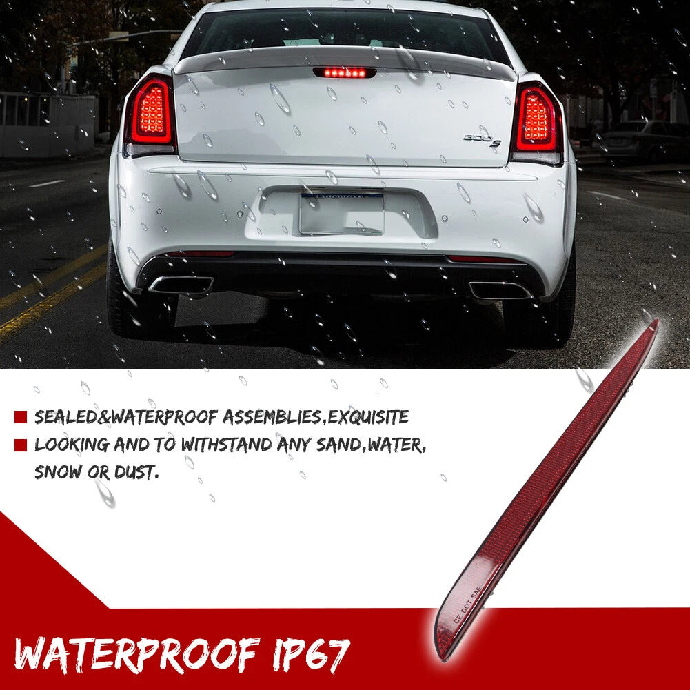 Red Lens Rear Bumper Reflectors for Chrysler 300 (2015–2022)