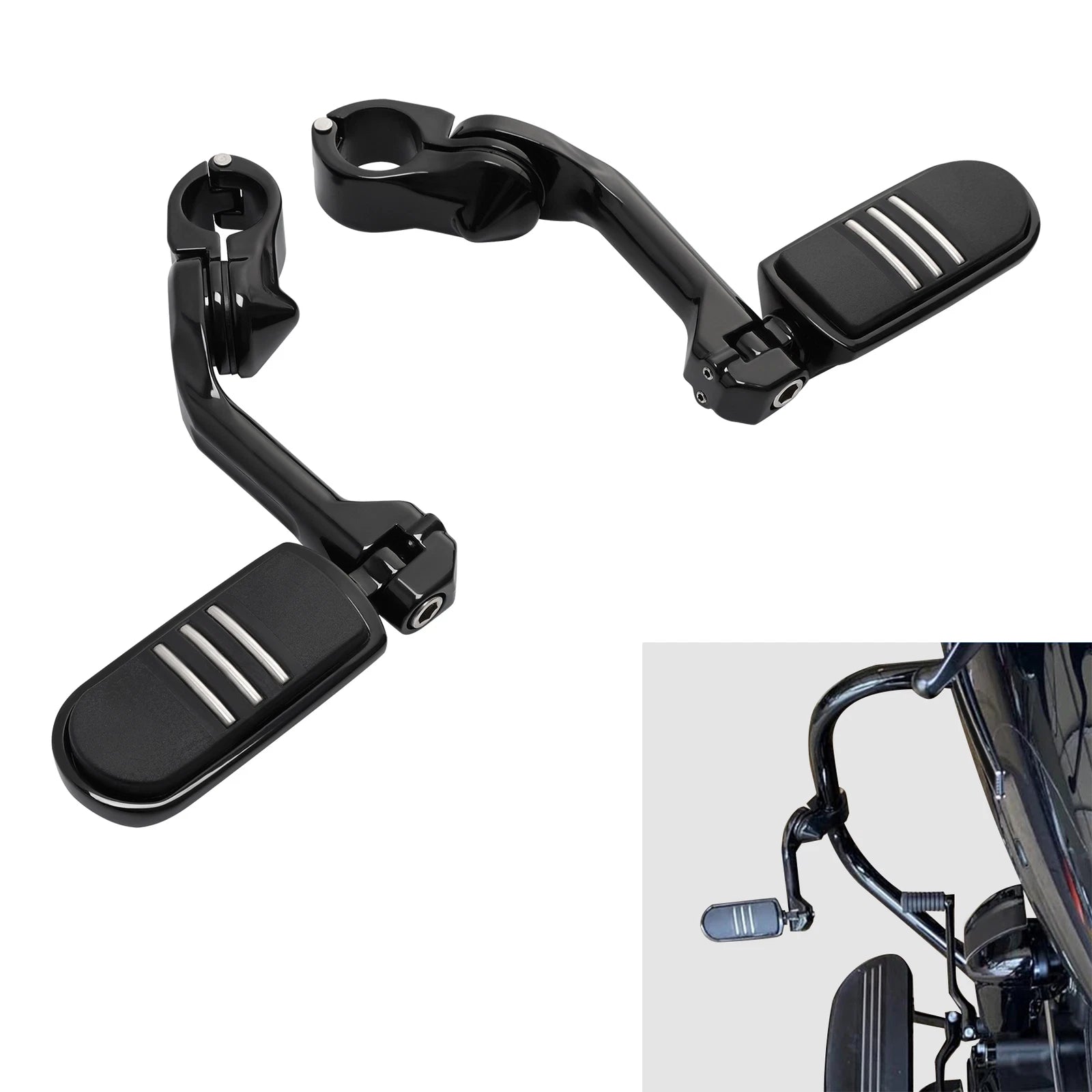 1-1/4" Long Angled Pegstreamliner Foot Pegs for Harley (Fitment Specific)