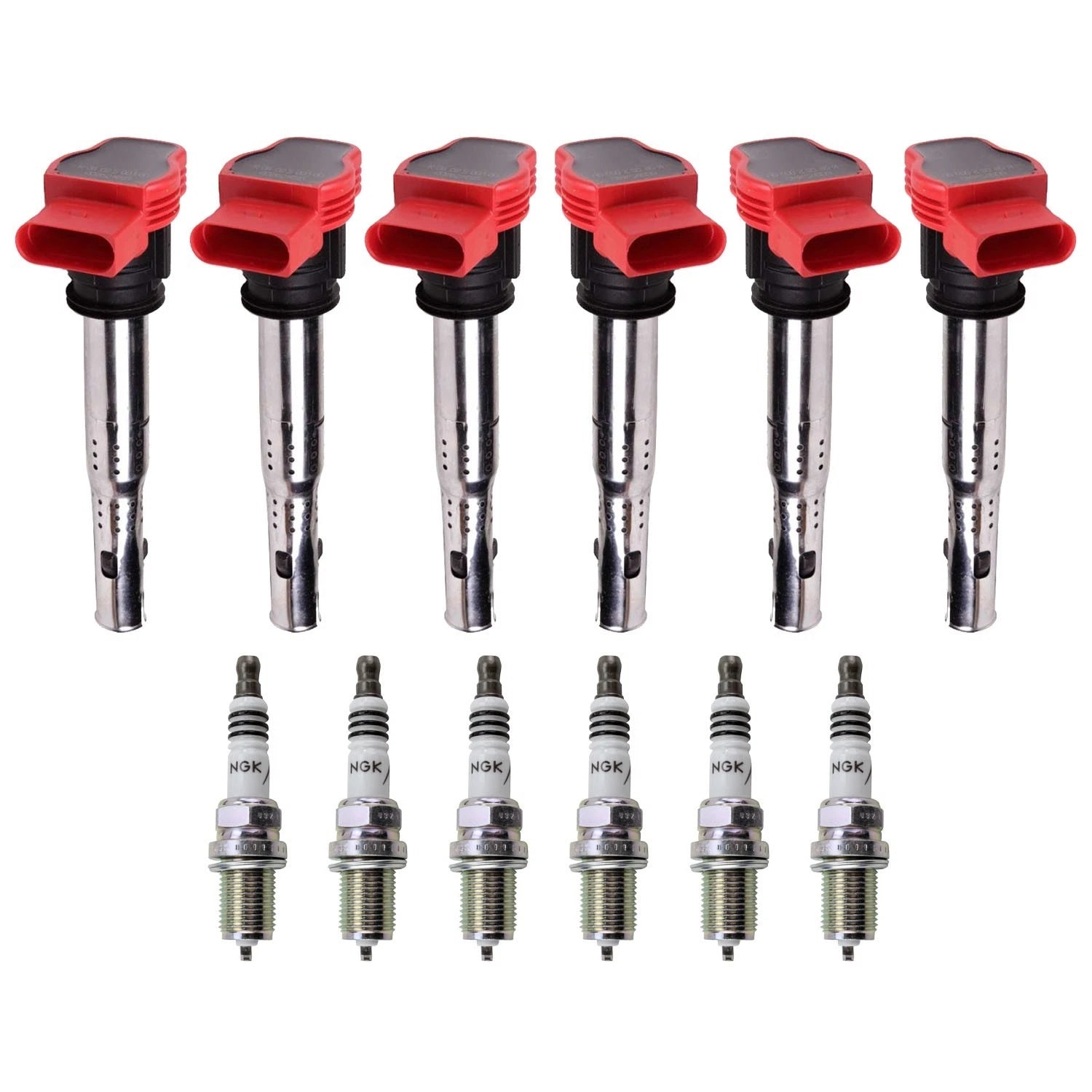 Set of 6 Ignition Coils & NGK Iridium Spark Plugs for Audi Porsche VW 3.0L V6