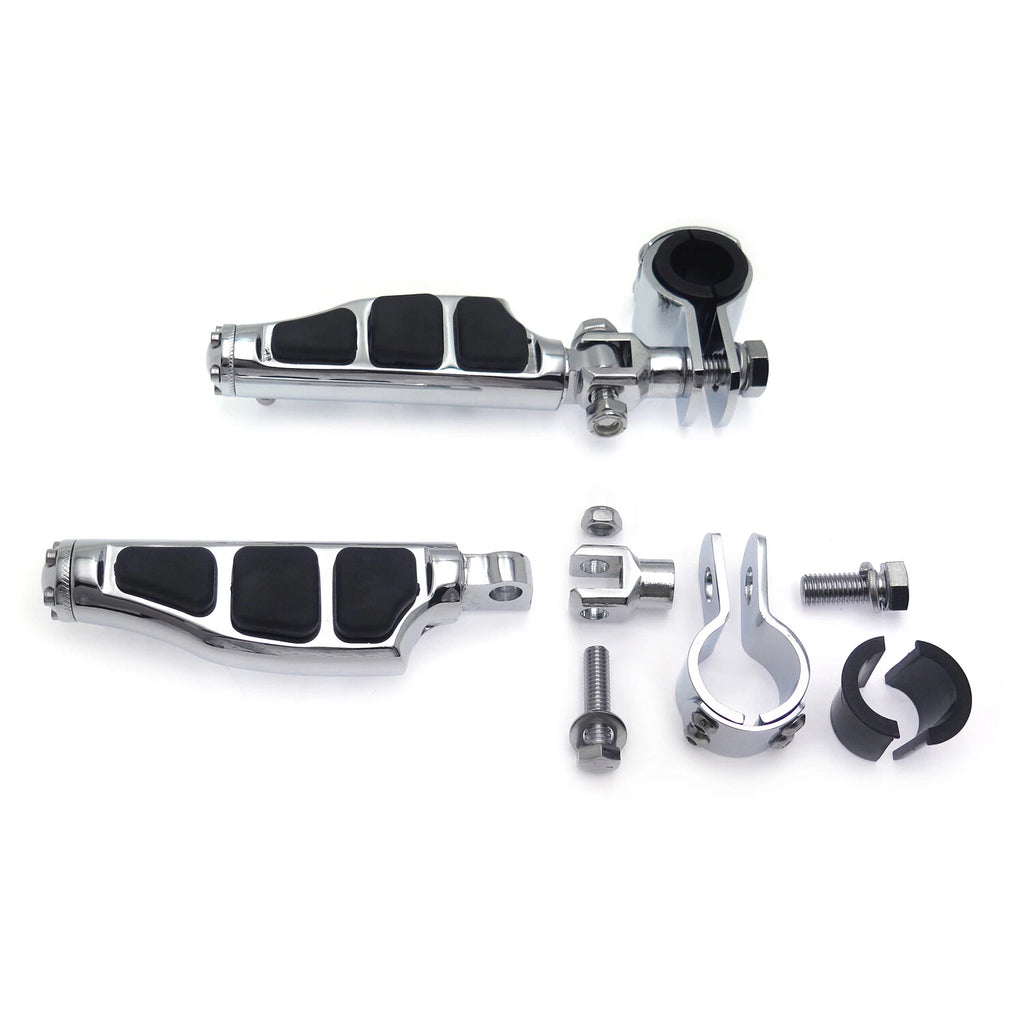 Chrome Highway Stiletto Flat FootPeg Clamp Kit for Honda GoldWing GL180