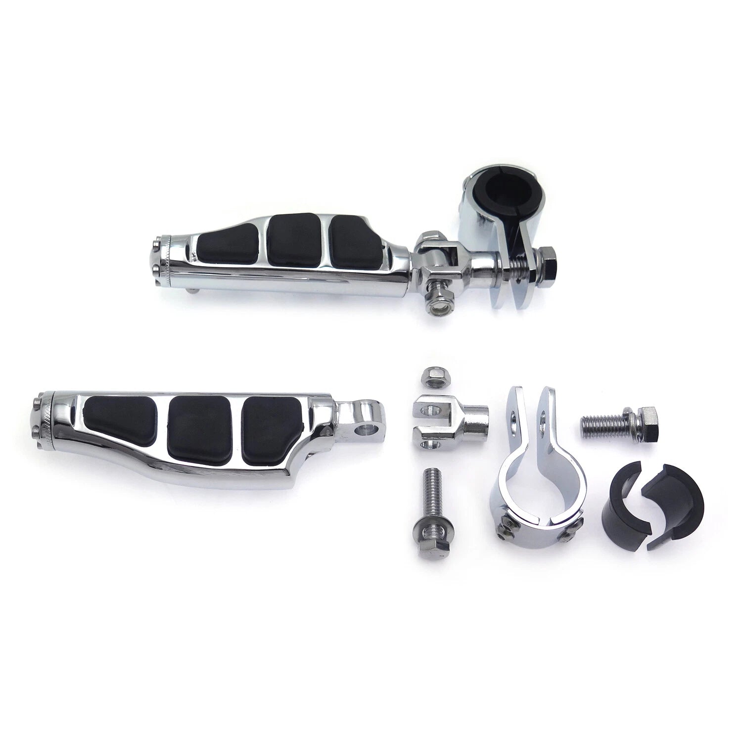 Chrome Highway Stiletto Flat FootPeg Clamp Kit for Honda GoldWing GL180