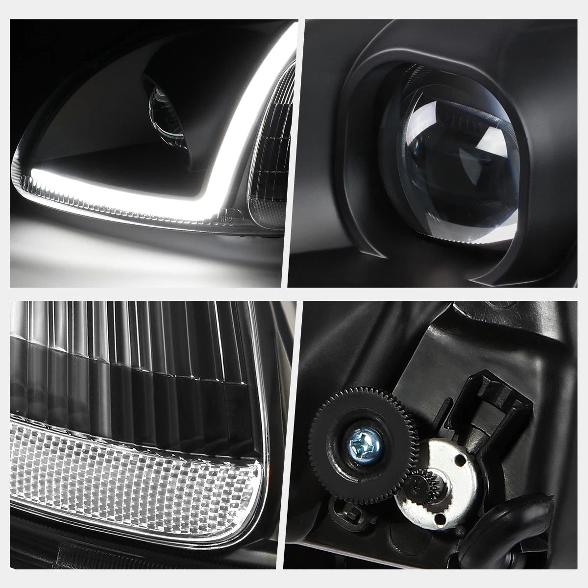 LED DRL Tube Projector Headlight for Honda Civic (1996–1998)