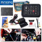 6 Gang On/Off Switch Panel for Automotive with 7 Color LED Lights