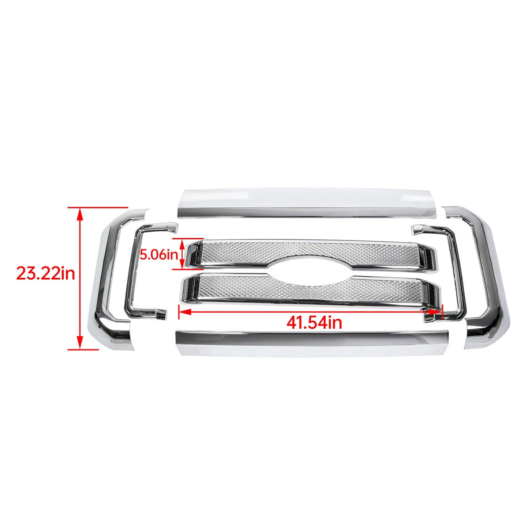 Chrome Grille Overlay for Ford F250 F350 Super Duty (2011–2016)
