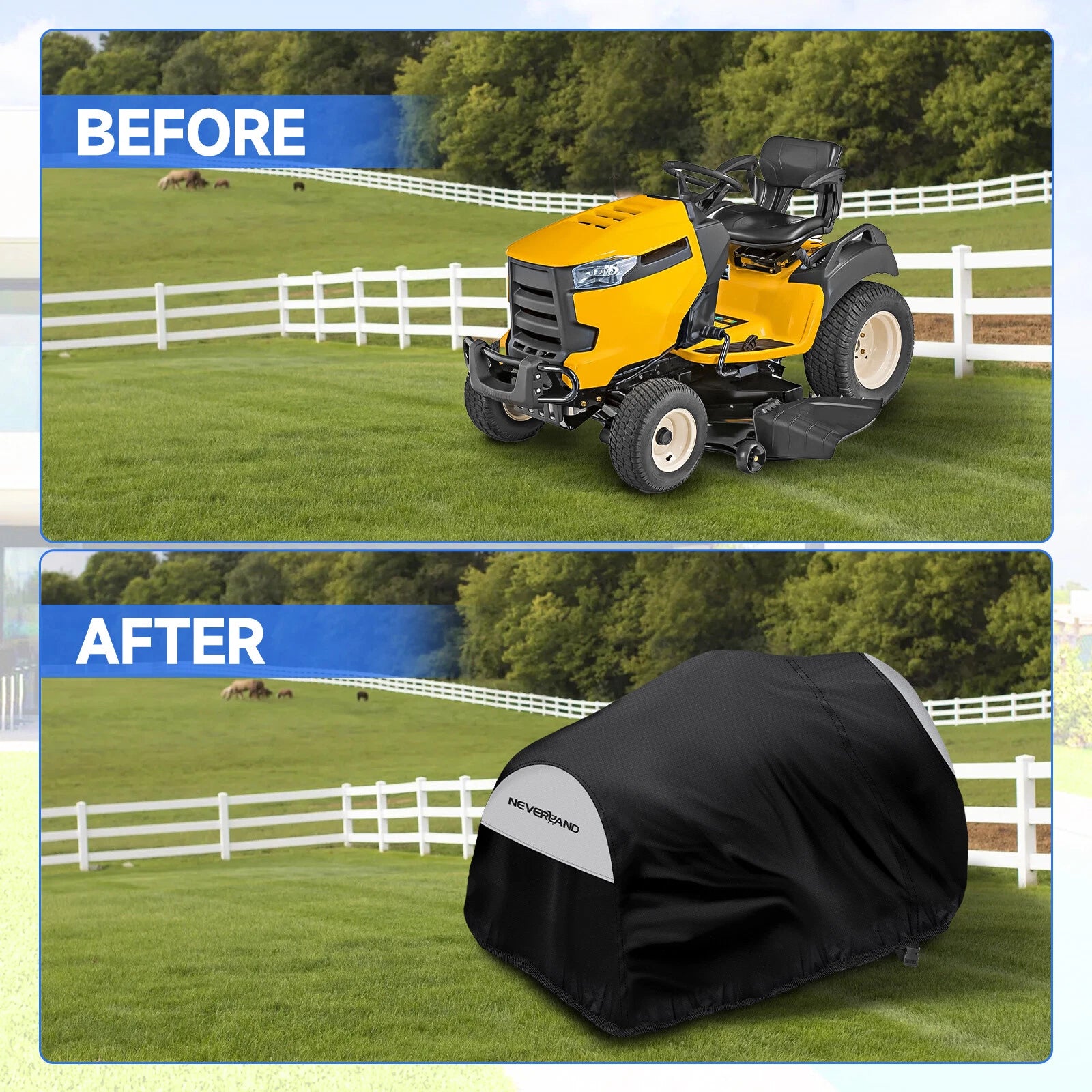 72" Waterproof Lawn Mower Cover for Yard Garden (Fits Most Models)
