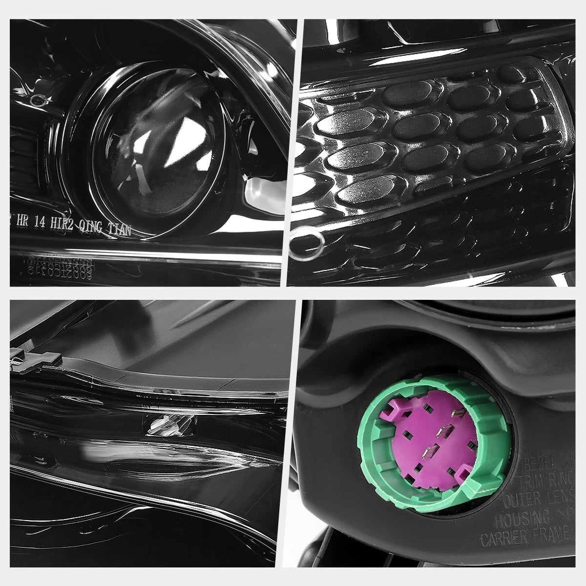 OE Factory Black Housing Projector Headlight Left for Jeep Cherokee (2014–2018)
