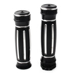 2X CNC Billet Aluminum 1" Handle Bar Hand Grips for Harley Touring