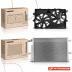 2X AC Condenser & Dual Cooling Fan Assembly for Ford Edge (2015–2023)