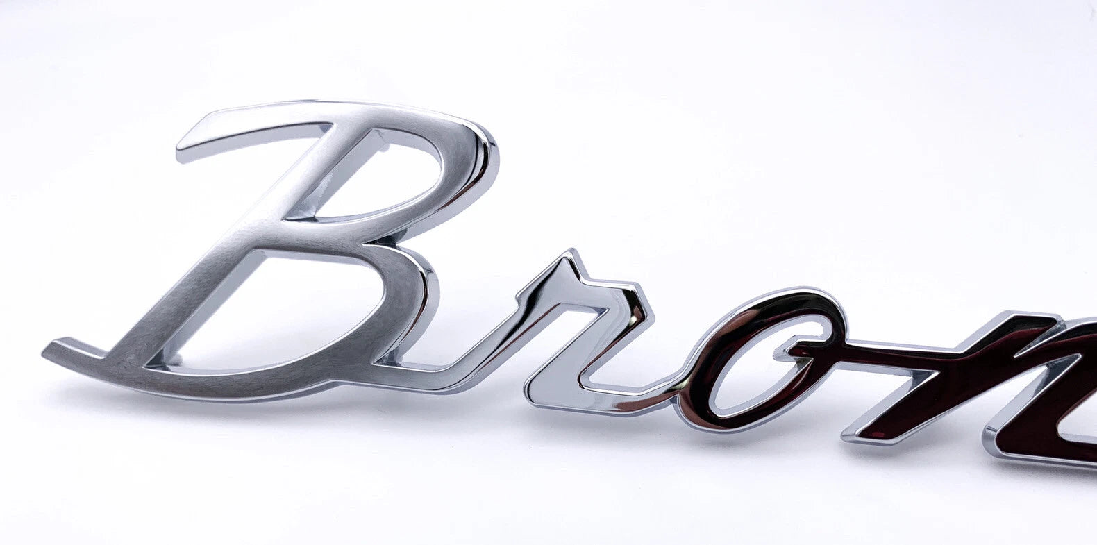 Chrome Fender Script Trim Emblem with Clips for 1966-1977 Ford Bronco