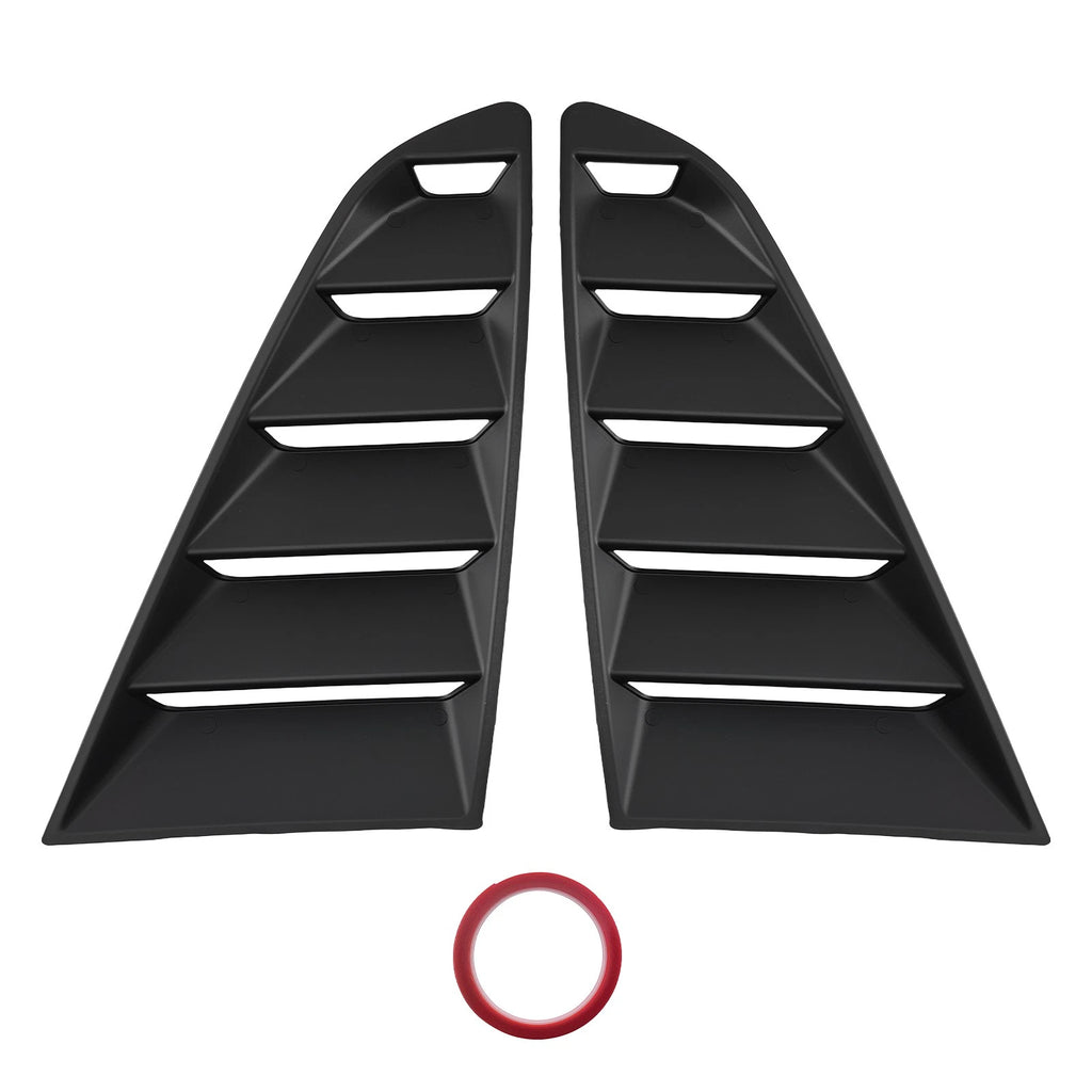 ABS Side Window Louvers for Ford Mustang 2-DR (2015–2020) Gloss Black