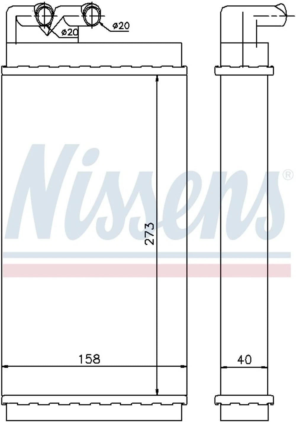 Nissens HVAC Heater Core 70230 for