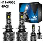 4X 9005 + H11 Combo LED Headlight Bulbs Kit for High Low Beam (6500K)