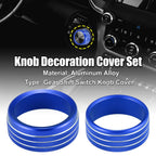 Set of 2 Headlight Switch Knob Trim Covers for Dodge Ram (2018–2020) Blue