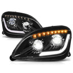Full LED DRL + Sequential Turn Signal Headlights for Peterbilt 579 587 (2011–2021)