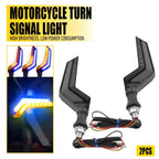 2X LED Front Rear Turn Signals for Motorcycle (Daytime Running, Amber Blue)