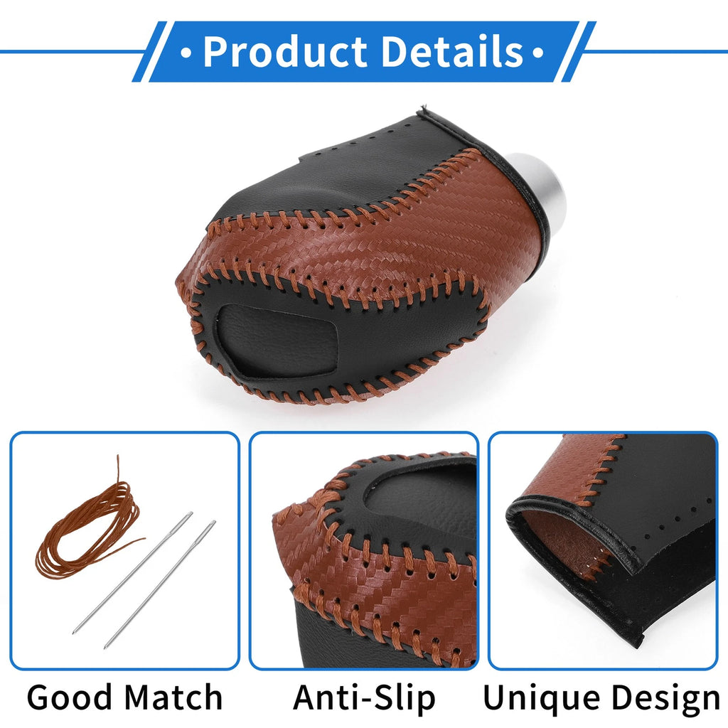 Gear Shift Knob Cover for Volkswagen Taos (2022–2023) Brown Carbon Fiber