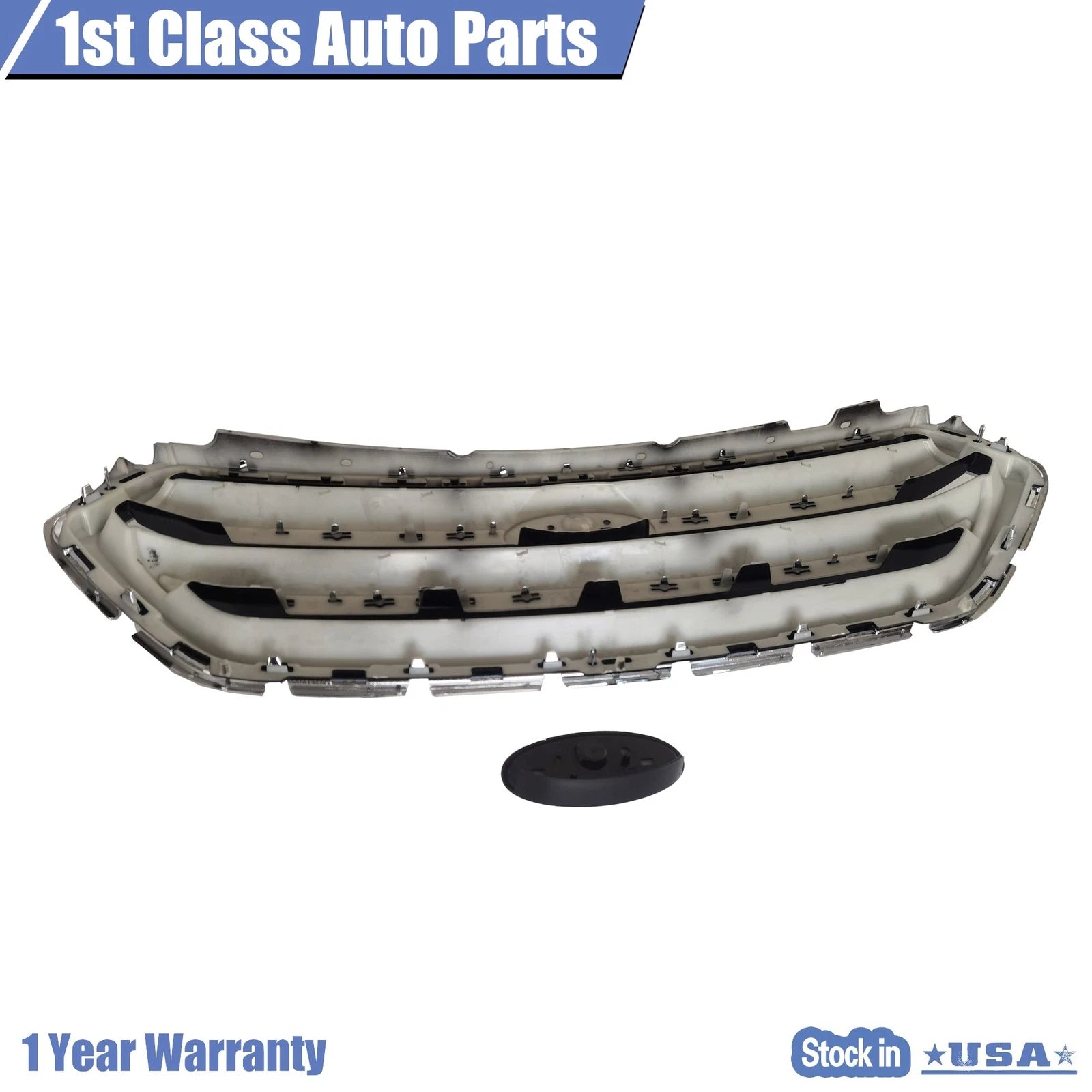 Glossy Black & Chrome Front Upper Grille for Ford Escape (2017-2019)