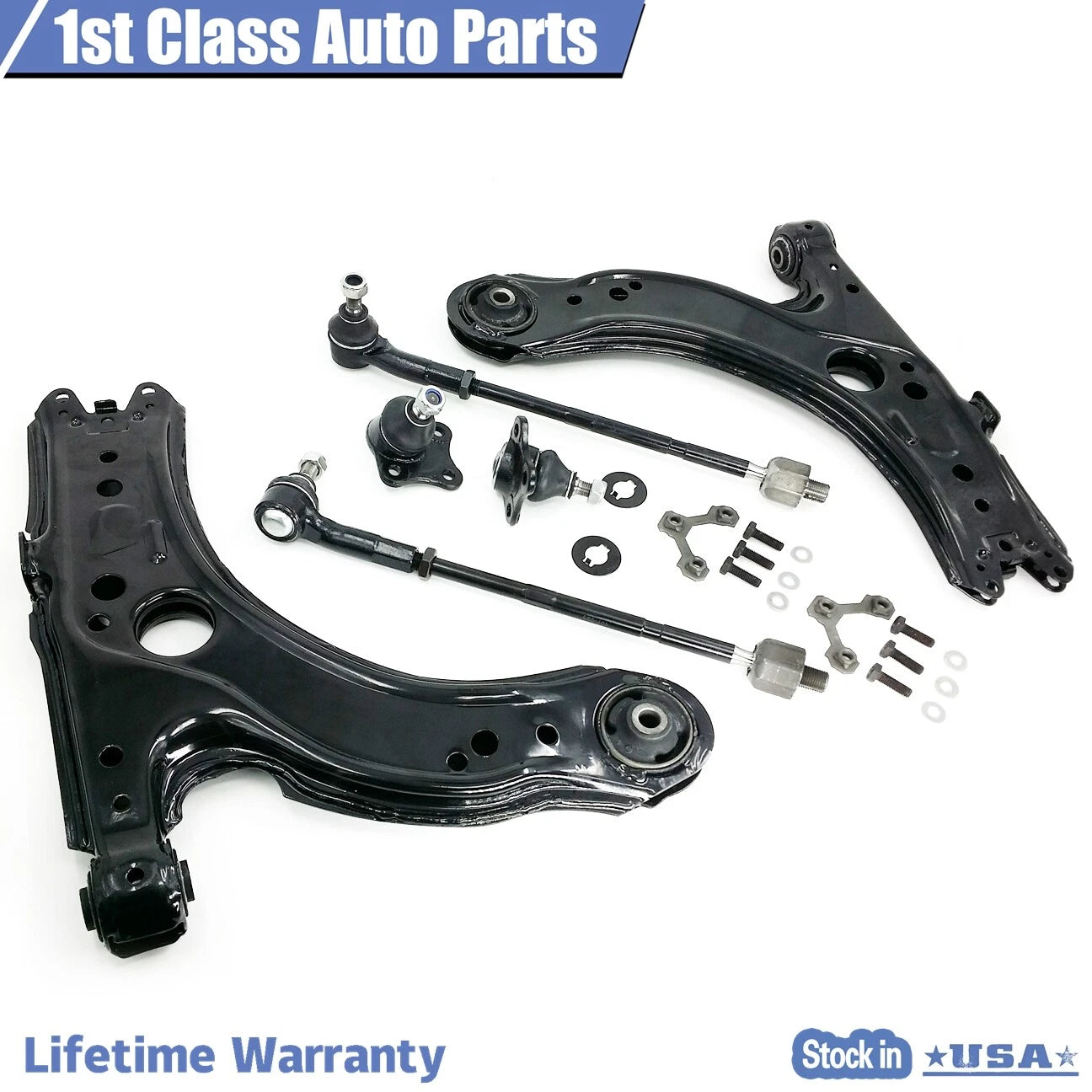 Set of 6 Front Suspension Control Arm Ball Joints for Volkswagen Beetle Golf Jetta (1998–2010)