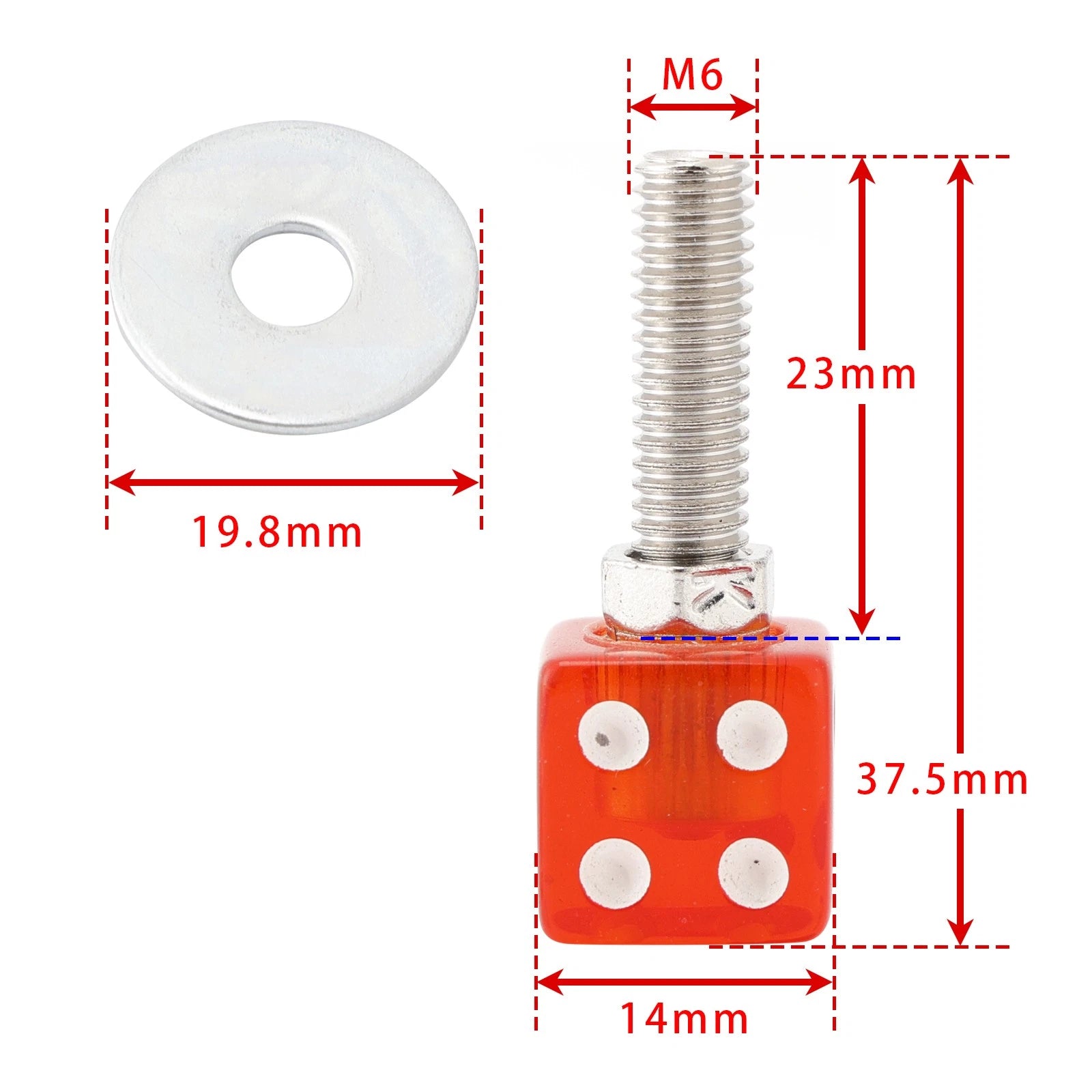 2X Custom Red Plastic License Plate Bolt Screws for Motorcycle Chopper Bobber