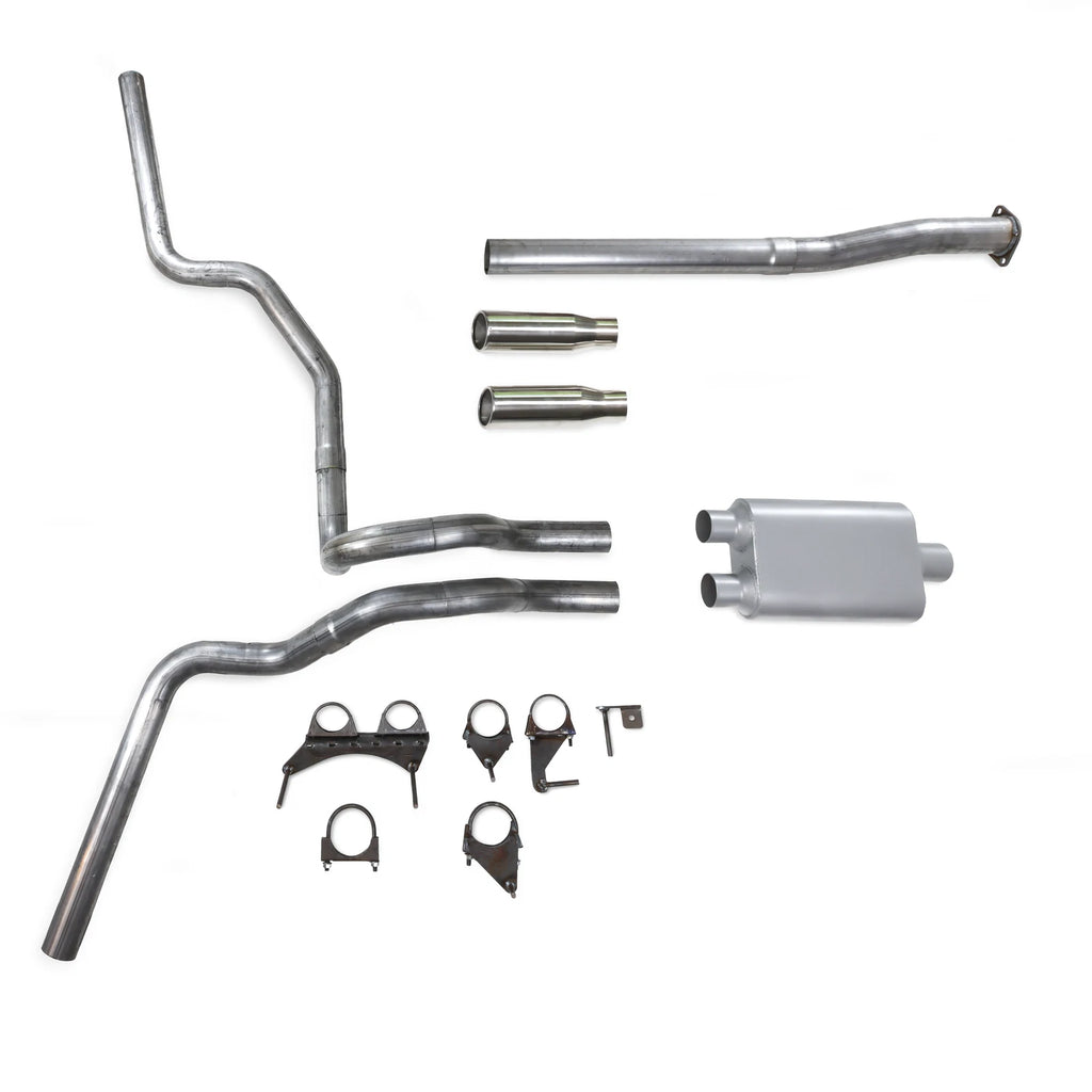 Dual Exhaust Kit for Toyota Tacoma (2016–2023) 2.5" 2 Chamber Rolled Edge Tip