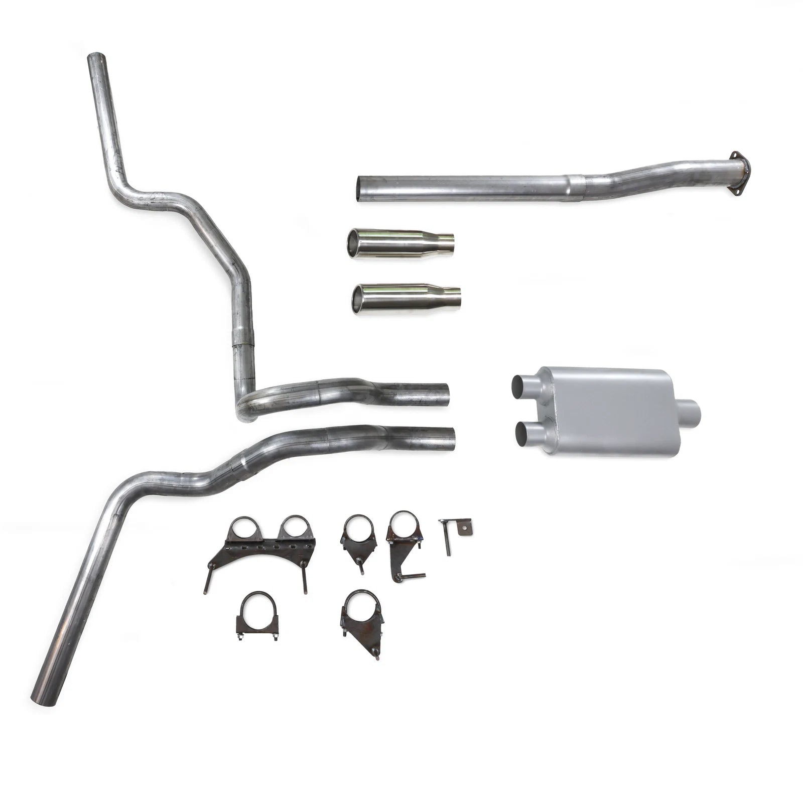 Dual Exhaust Kit for Toyota Tacoma (2016–2023) 2.5" 2 Chamber Rolled Edge Tip