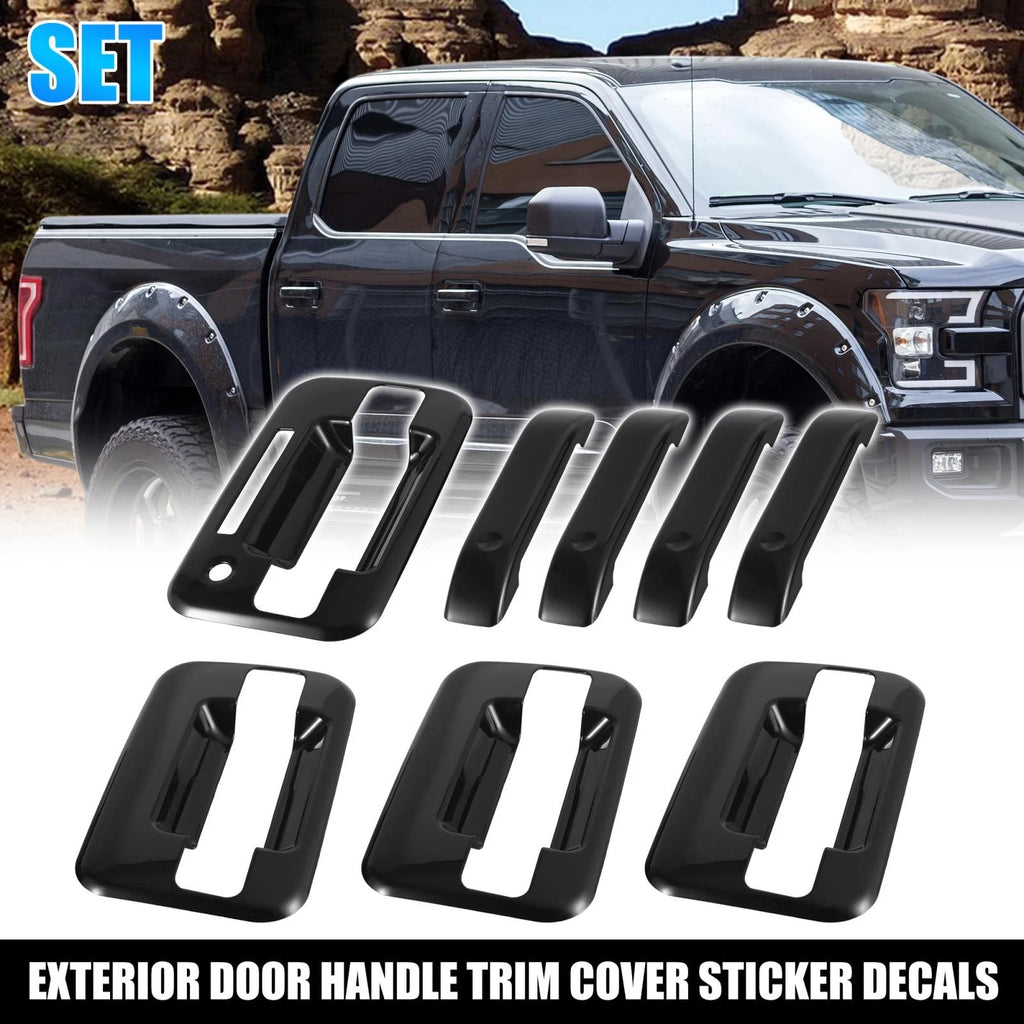 Set of 4 Gloss Black Door Handle Cover Trim for Ford 