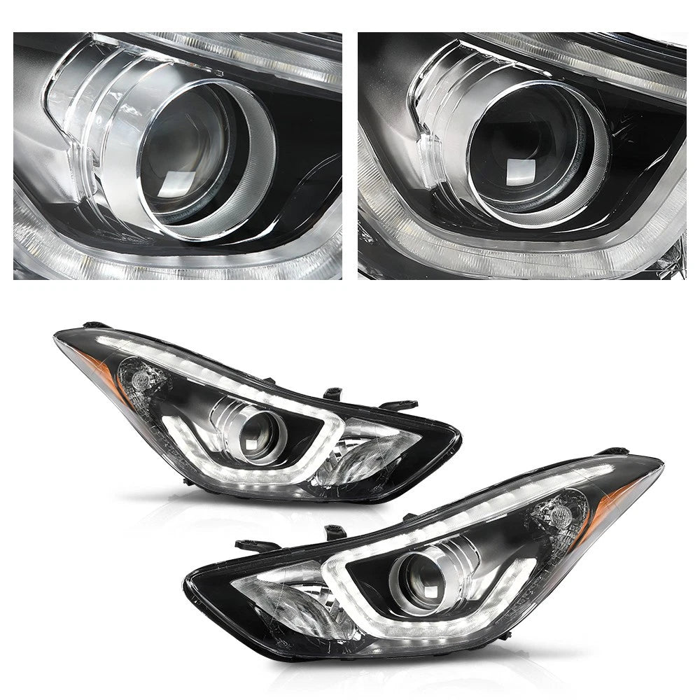 LED DRL Projector Headlights for Hyundai Elantra (2014–2016)