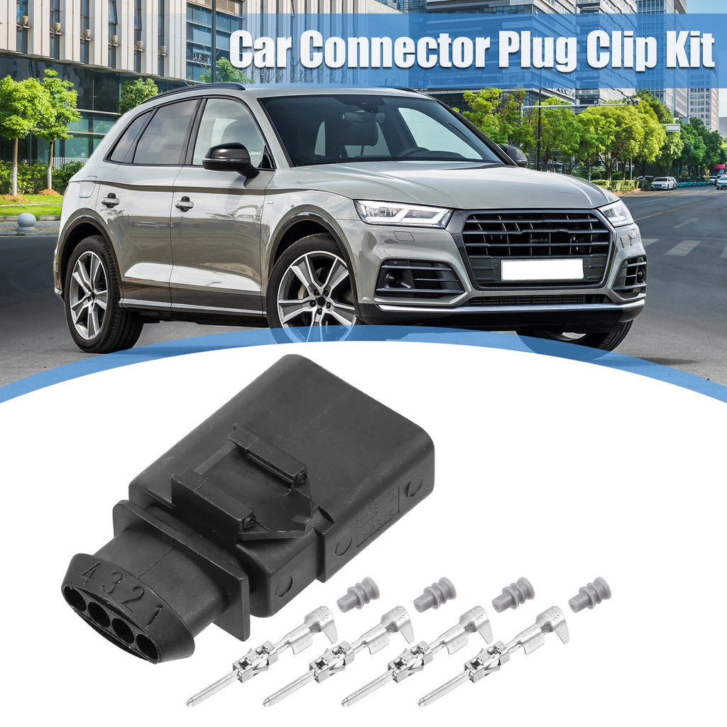 Set of 4 4 Pin Sealed Male JPT Connector Adapter Plugs for VW Audi (No. 1K0973804)