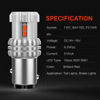 2X Red 1157 LED Brake Stop Turn Signal Tail Light Bulbs 7528 2357 2057 for