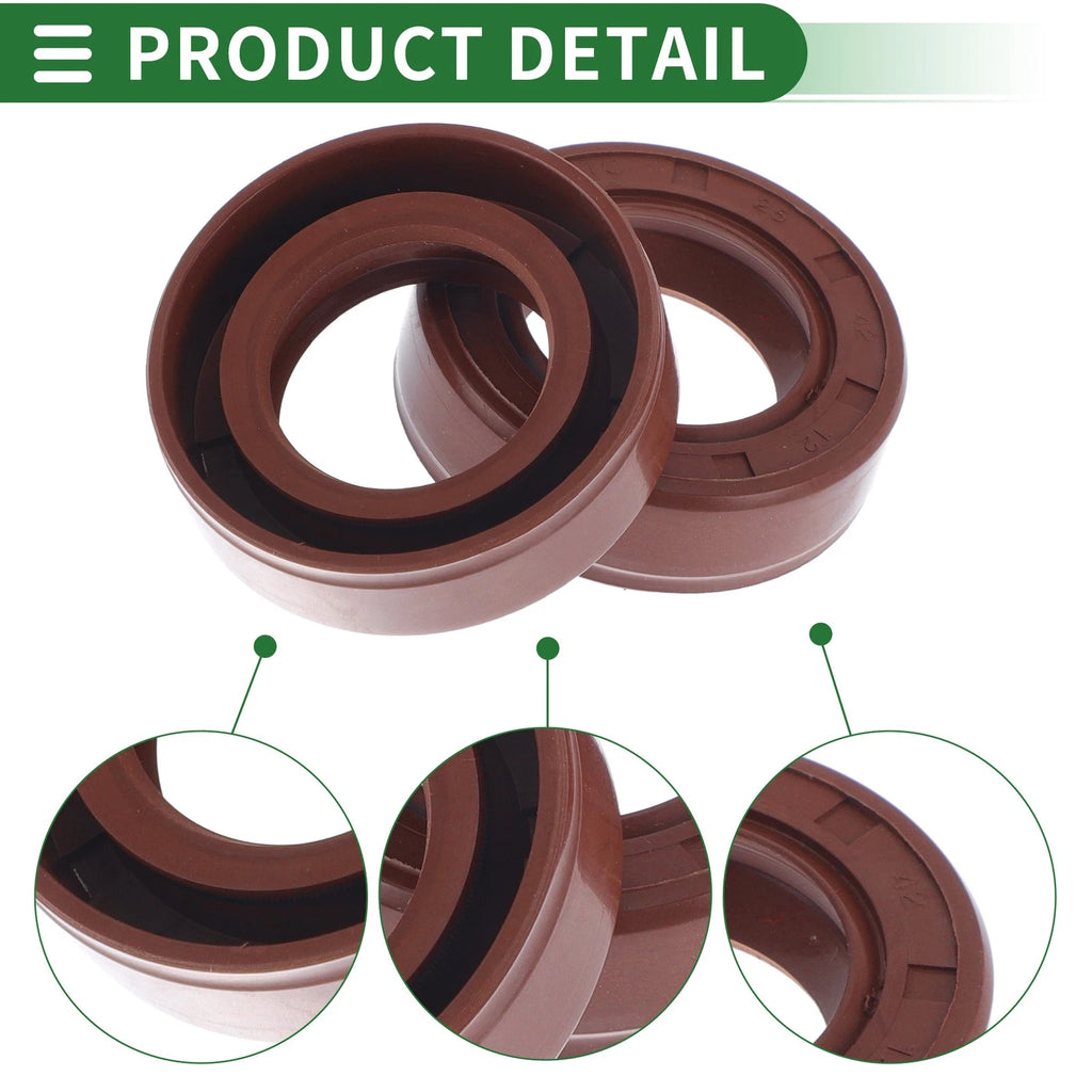 Set of 5 Oil Seal Rotary Shaft Seal FKM Rubber 25x42x12mm