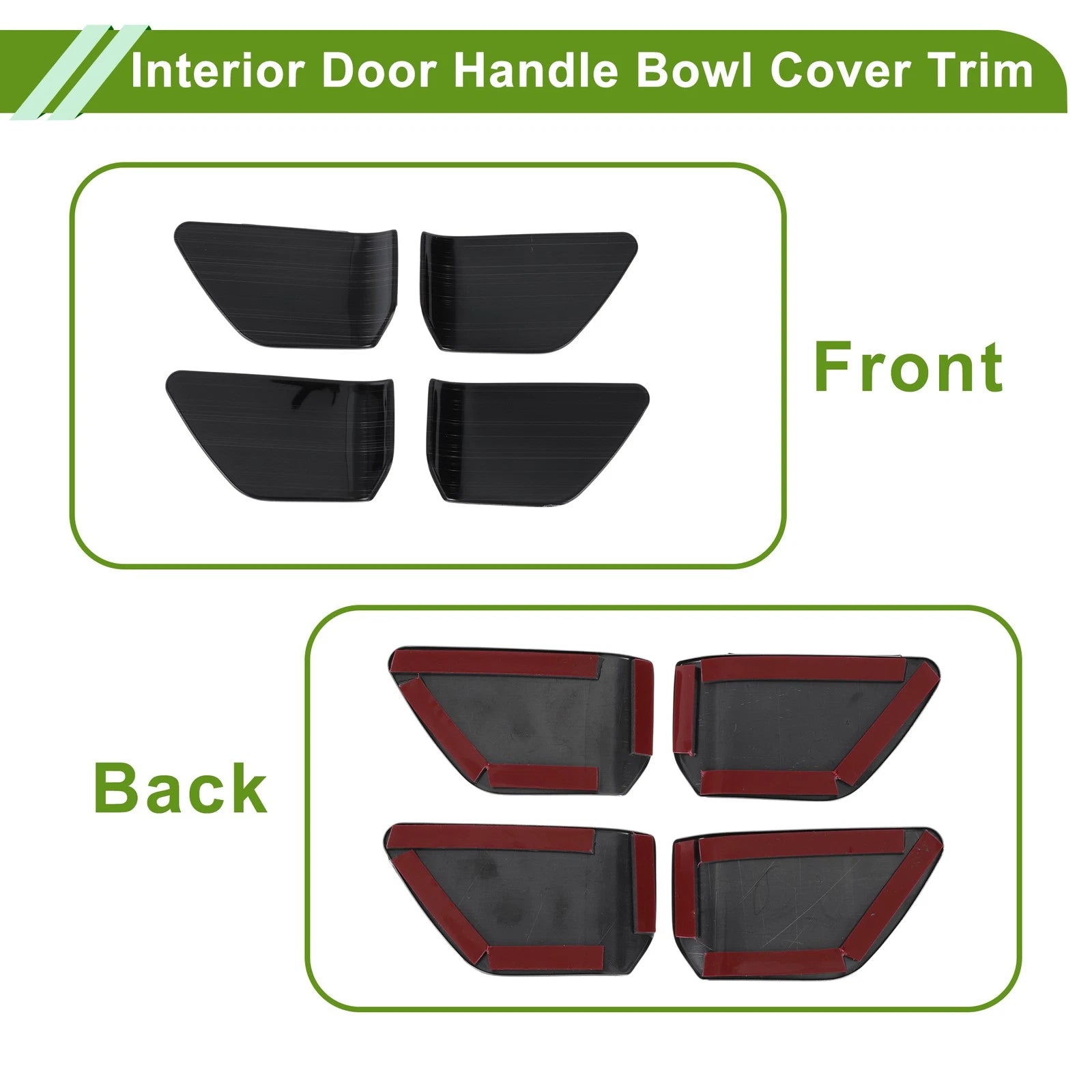 Interior Door Handle Bowl Cover Trim for Nissan Rogue (2021–2025) Black
