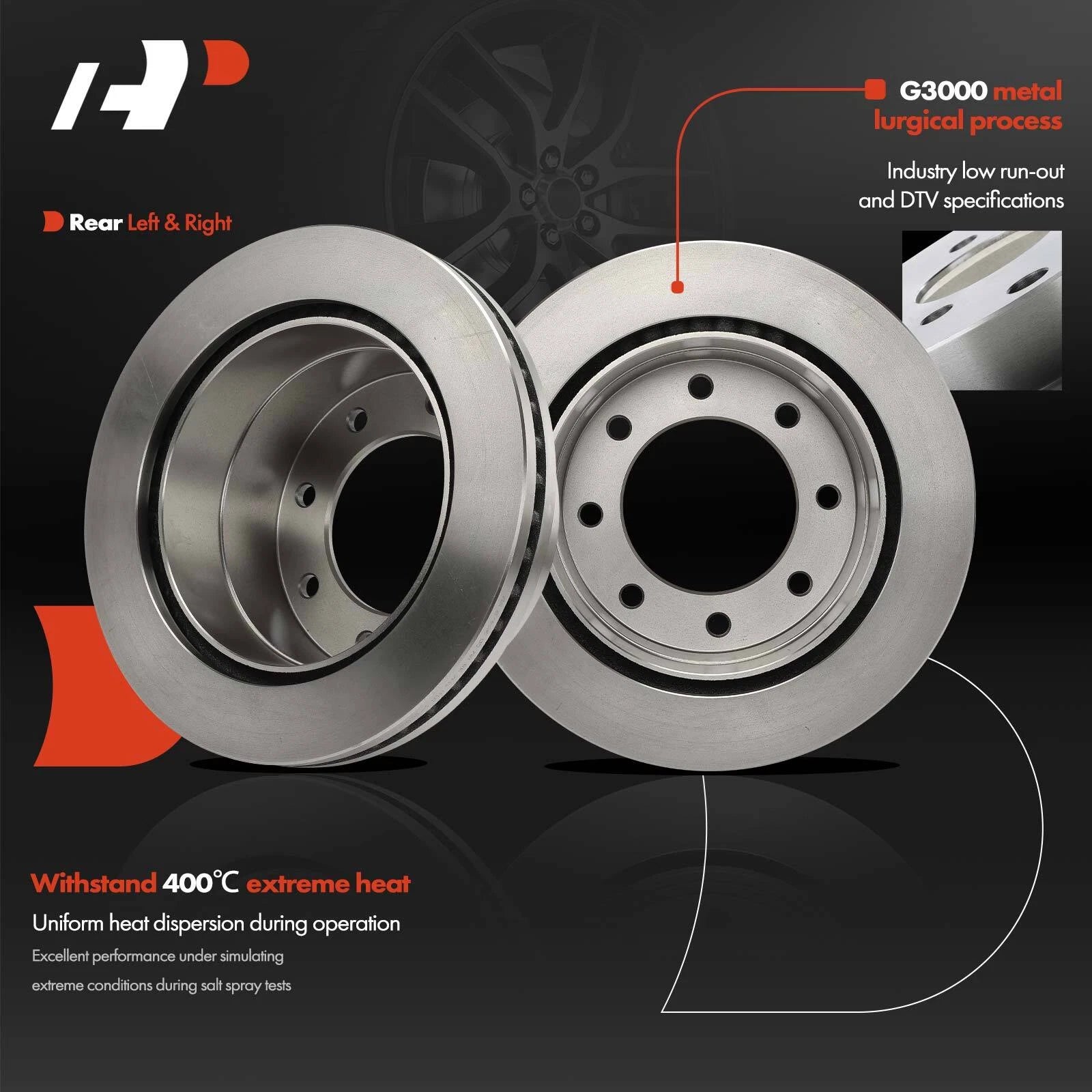 Rear Disc Brake Rotors & Ceramic Pads for Chevy Silverado 3500 HD (2011–2019)