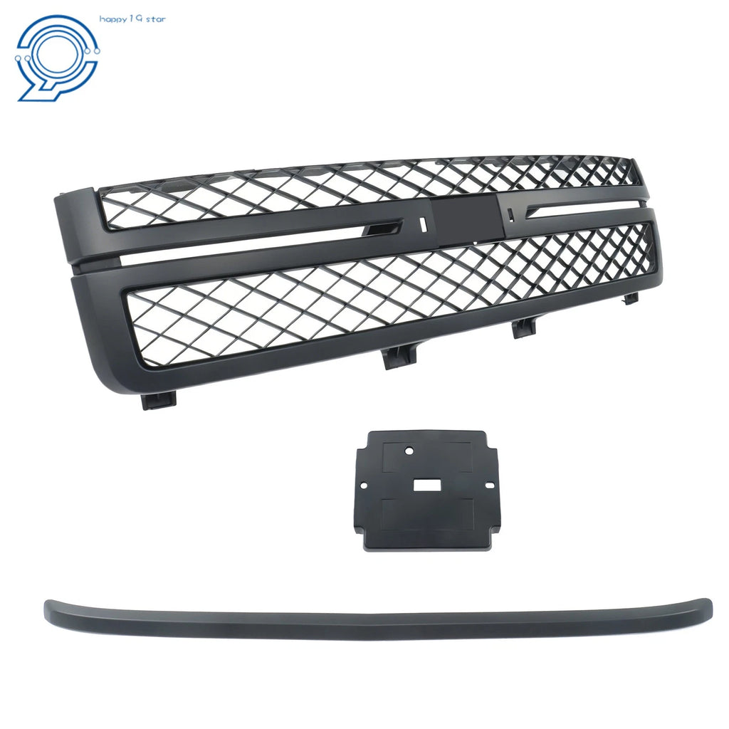 Front Grille with Hood Molding Trim for Silverado 2500HD 3500HD (2011–2014)